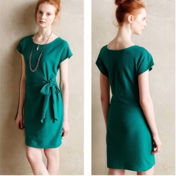 Emerald Green Anthro Saturday Sunday Ribbed Dress - Picture 1 of 6